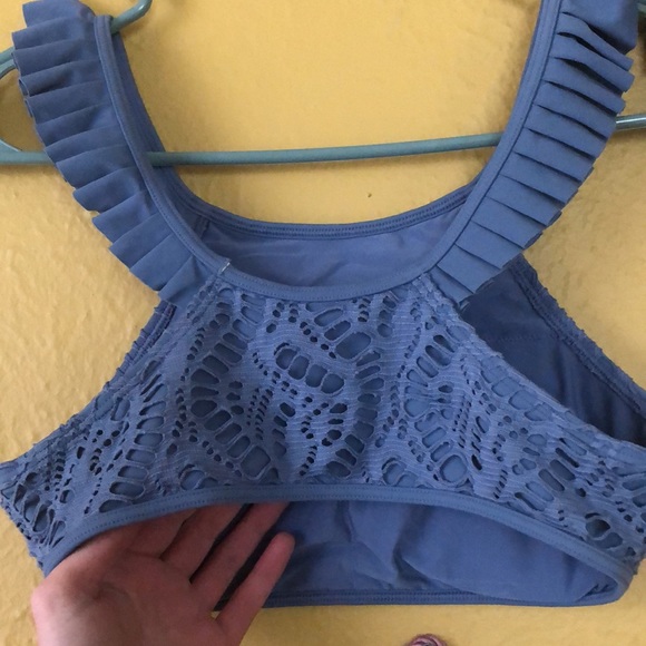 Lace Boho Blue Swimsuit Top from Aerie size Small - Picture 4 of 5
